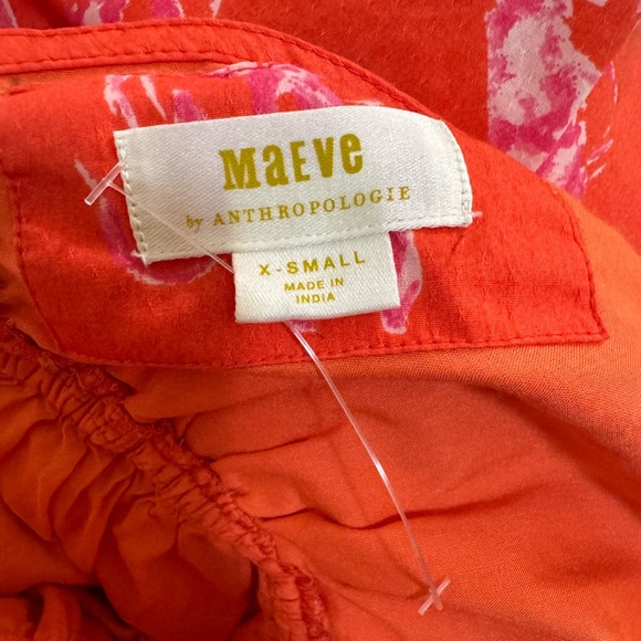 Anthropologie Maeve Lobster Print Faux Wrap Dress XS Pockets Lined Cotton - Picture 3 of 4